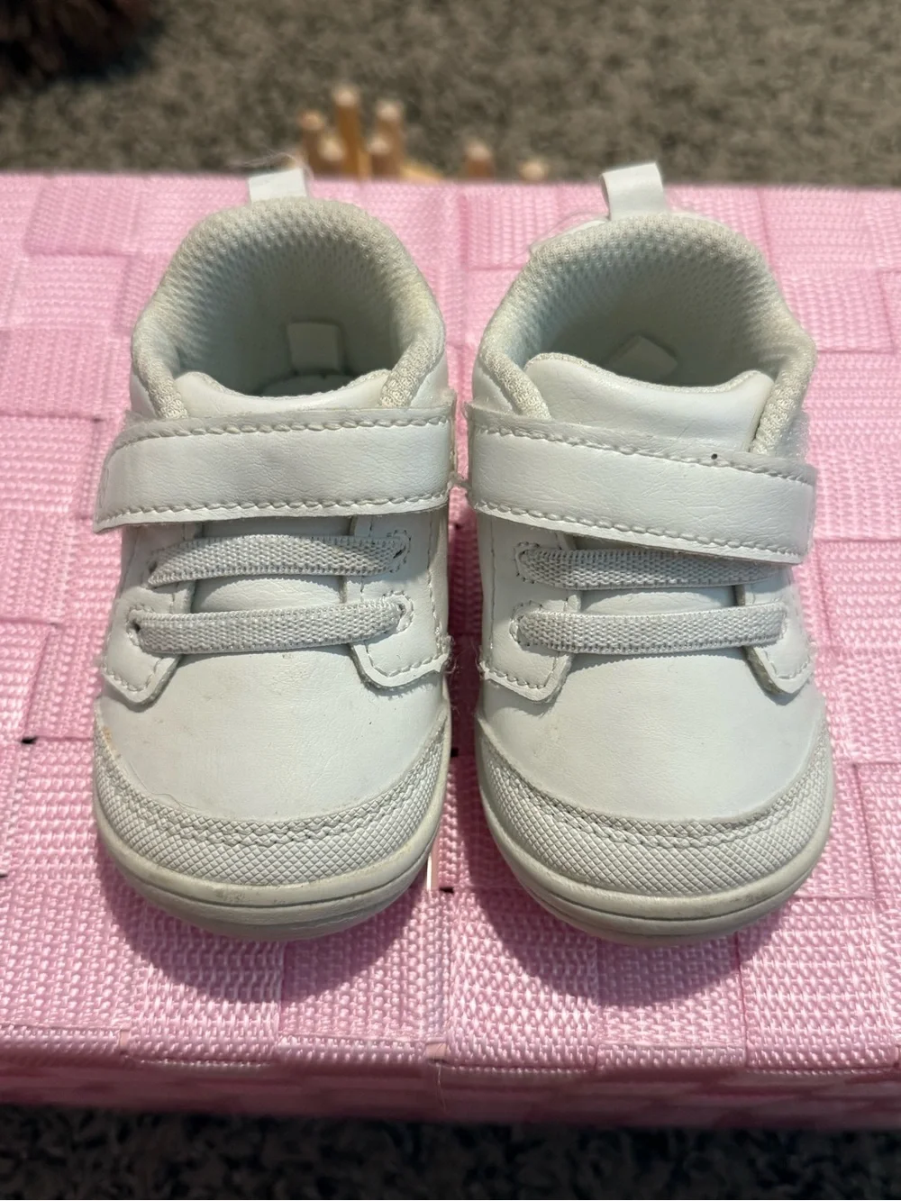 Stride Rite White Baby Velcro Trainer Shoes